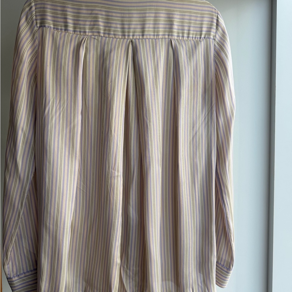 The Row Cream and Purple Striped Dress Shirt - Picture 4 of 6